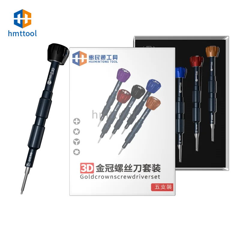 HMT Anti-Slip Alloy Batch Head 3D Screwdriver For Mobile Phone Apple / Android Repair Disassembly Tools
