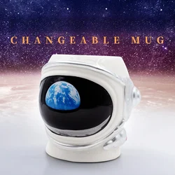 Creative Design Astronaut Planet-shaped Ceramic Cup Home Office Cup Breakfast Milk Coffee Cup Can Be Colored Mugs Coffee Cups