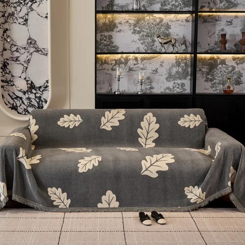 Chenille Sofa Towel for Living Room French Style Home Decoration Sofa Cover Couch Cover Tassel Edge