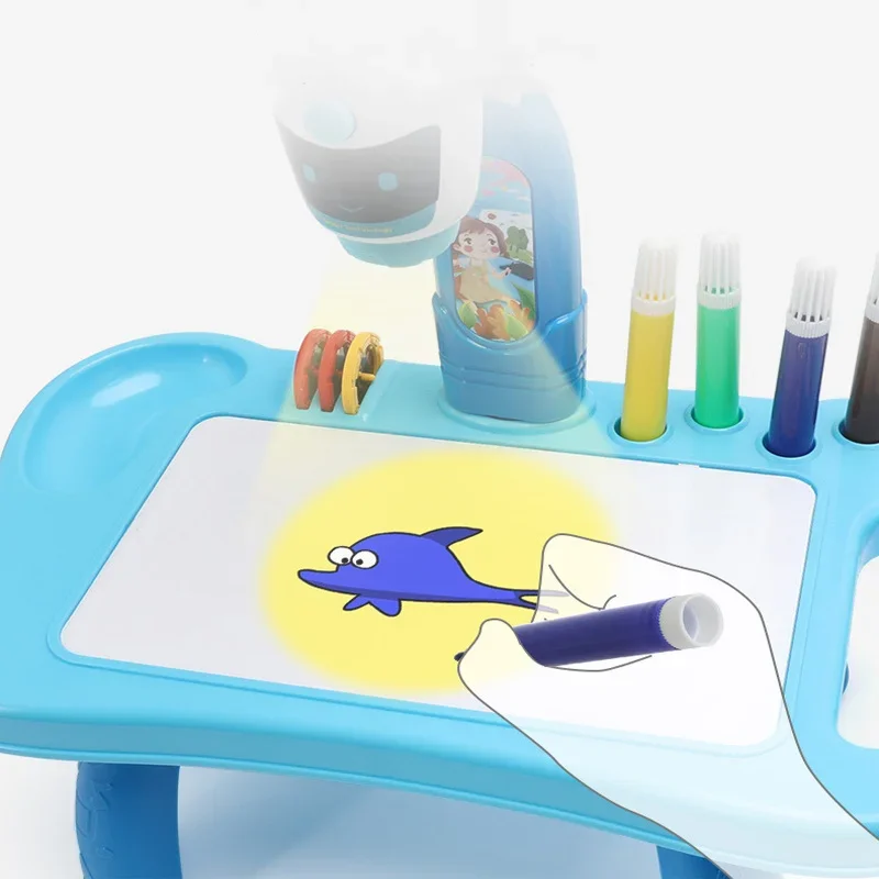 Led Projector Painting Art Drawing Children Table Light Toy for Kids Painting Board Desk Educational Learning Paint Tools Toys