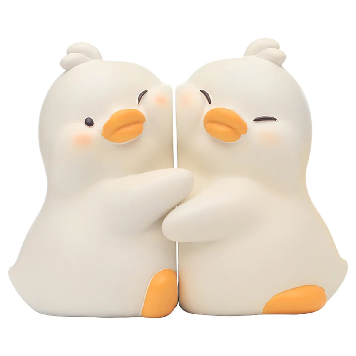 

Cute Hug Ducks Decorative Bookends, Resin Book Holders for Shelf Desk Office Bedroom Decoration, Duck Figurines Ornament