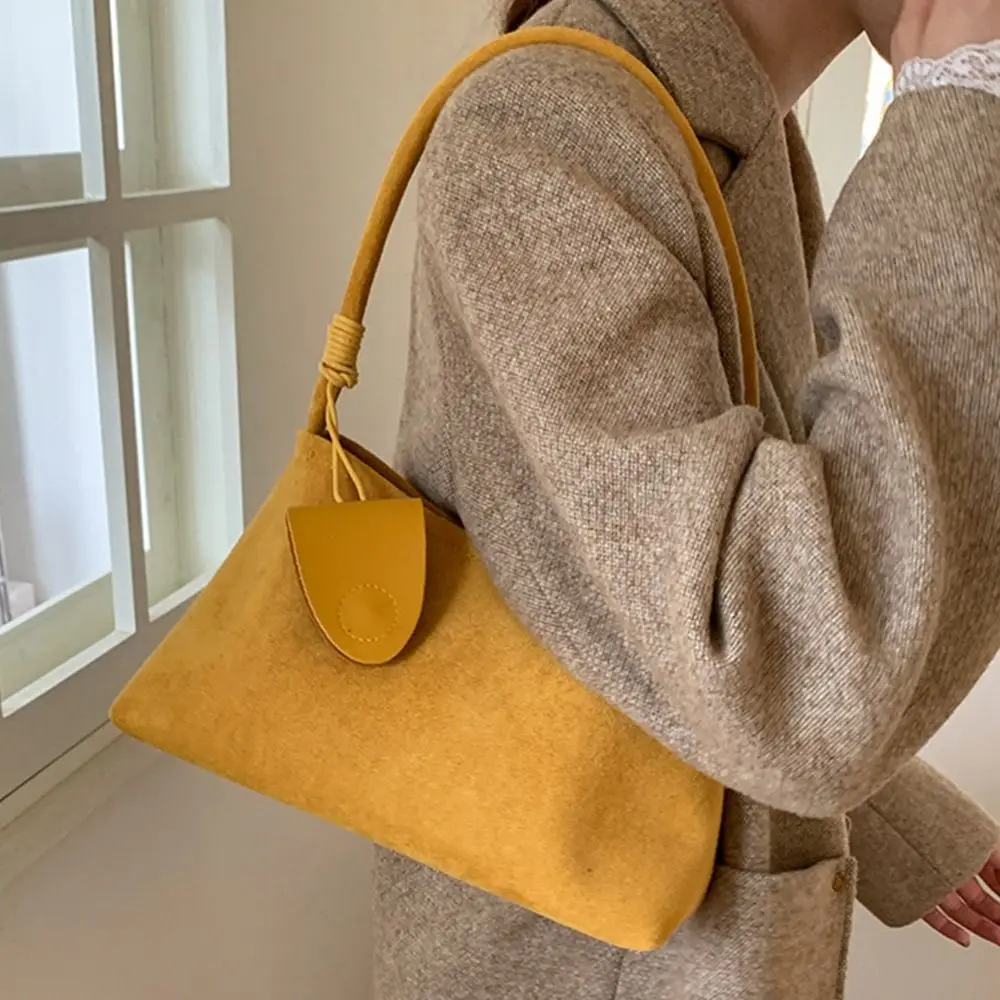 Trendy Multicolor Shoulder Bag Large Capacity Frosted Underarm Bag PU Comfortable Handle Bucket Bag Daily Use
