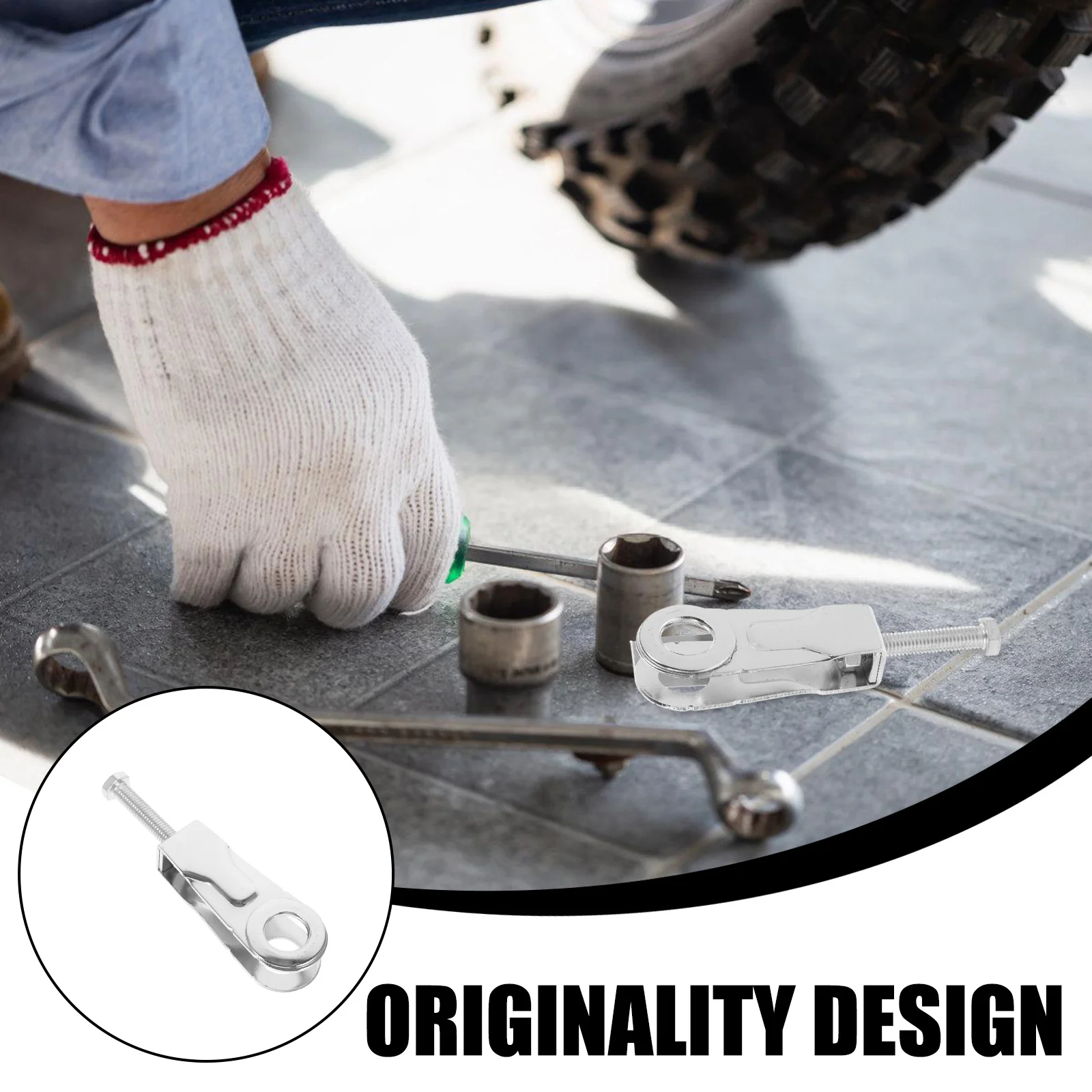 

2pcs Motorcycle Tensioner Adjustable Chain Adjuster Tool For Durable Gear Fastener Compatible With Multiple Models