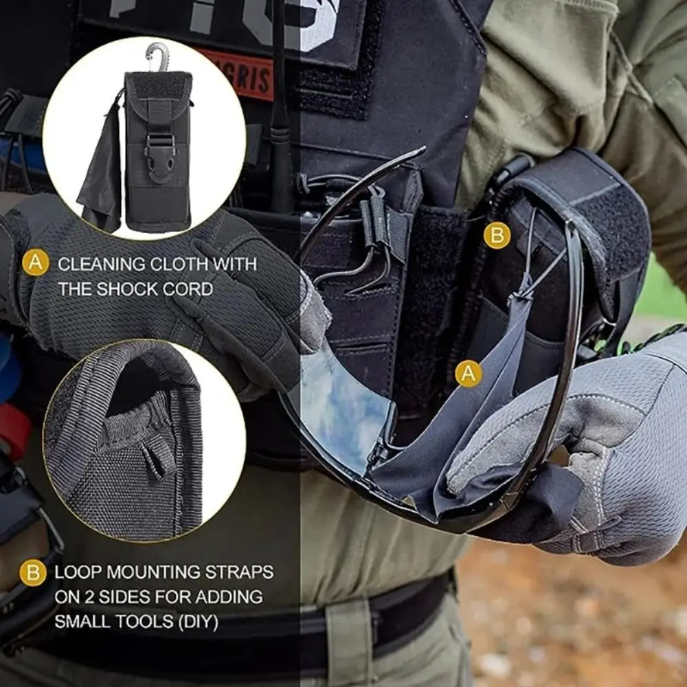 

600D Nylon Hanging Glasses Pouch Portable Wear-resistant Sunglasses Storage Box Breathable Quick Release Hook