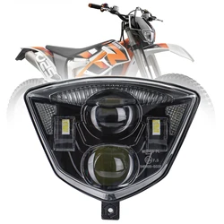 Dirtbike LED Headlight Assembly For KTM Freeride 250R 350 E-SM E-XC Projector LED Headlamp High Low Beam & DRL Accessories