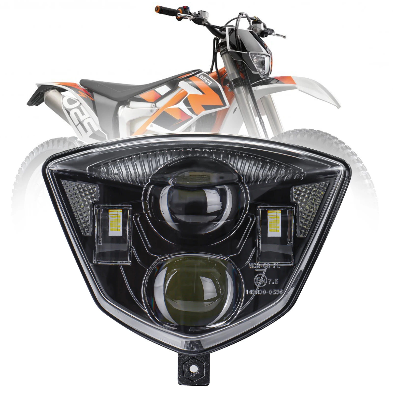 Dirtbike LED Headlight Assembly For KTM Freeride 250R 350 E-SM E-XC Projector LED Headlamp High Low Beam & DRL Accessories