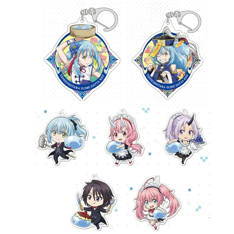 Game Rimuru Tempest Shuna Shion Shizu Keychain Doll Anime Acrylic Keyring Pendant for Gift