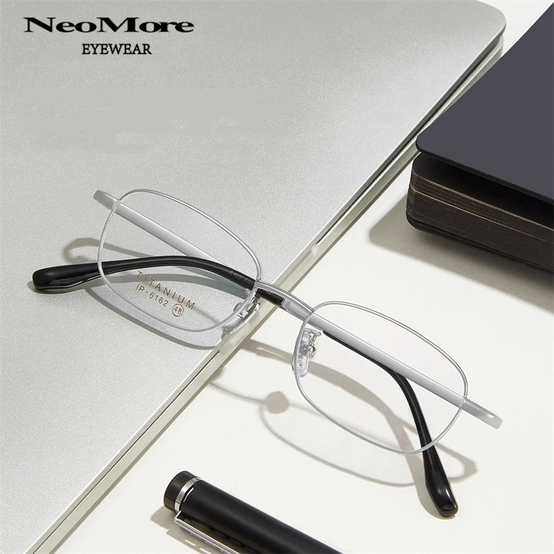 

Ultra Light Pure Titanium Business Half Frame Glasses Simple Formula Customized Eyeglass Frame Progressive Glasses