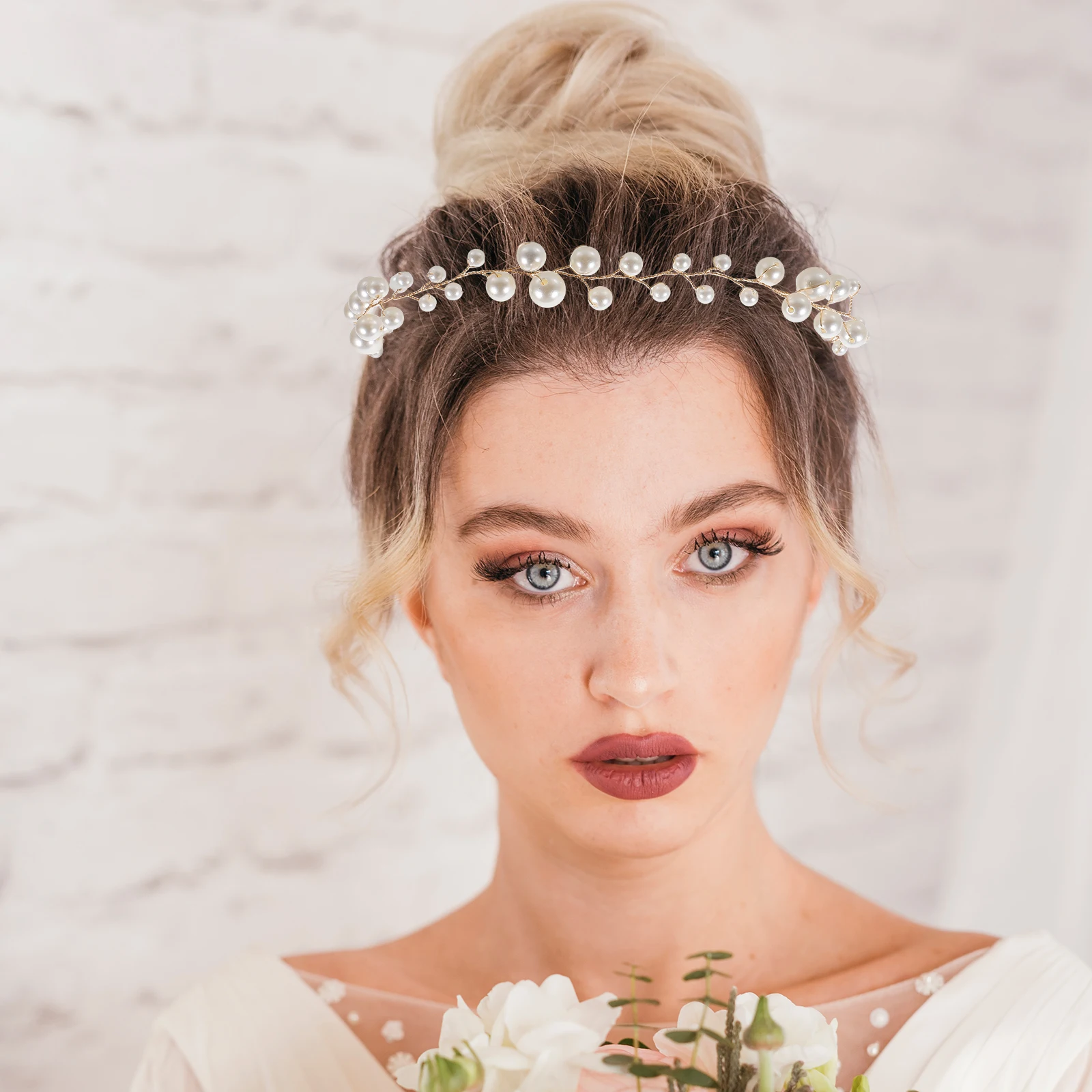 

Pearl Hair Bridal Vine Silver Single Layer Copper Wire Twist Comfortable Hair Vines For Brides All Day Wedding Prom