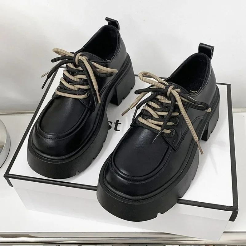 

2023 New Style Shoes Small Leather Shoes Female British Girl Wild Black Retro Mary Jane Shoes Lolita Platform Shoes Sneakers