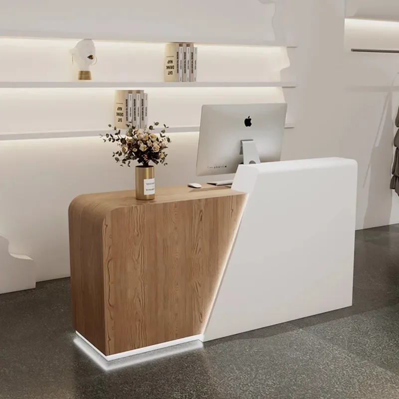 

Simple modern clothing store checkout page Milk tea shop bar beauty salon barber shop reception desk counter company front desk