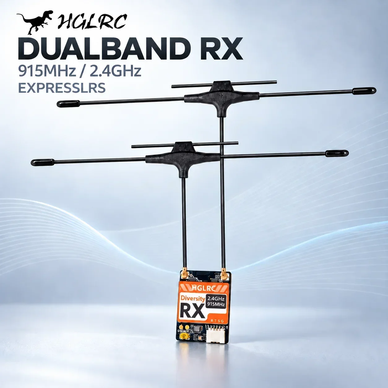 HGLRC Dualband RX ELRS Receiver 2.4GHz 915MHz Dual-Band Dual-Antenna Gemini Mode Mini 3g Board for Long Range FPV RC Drone Build