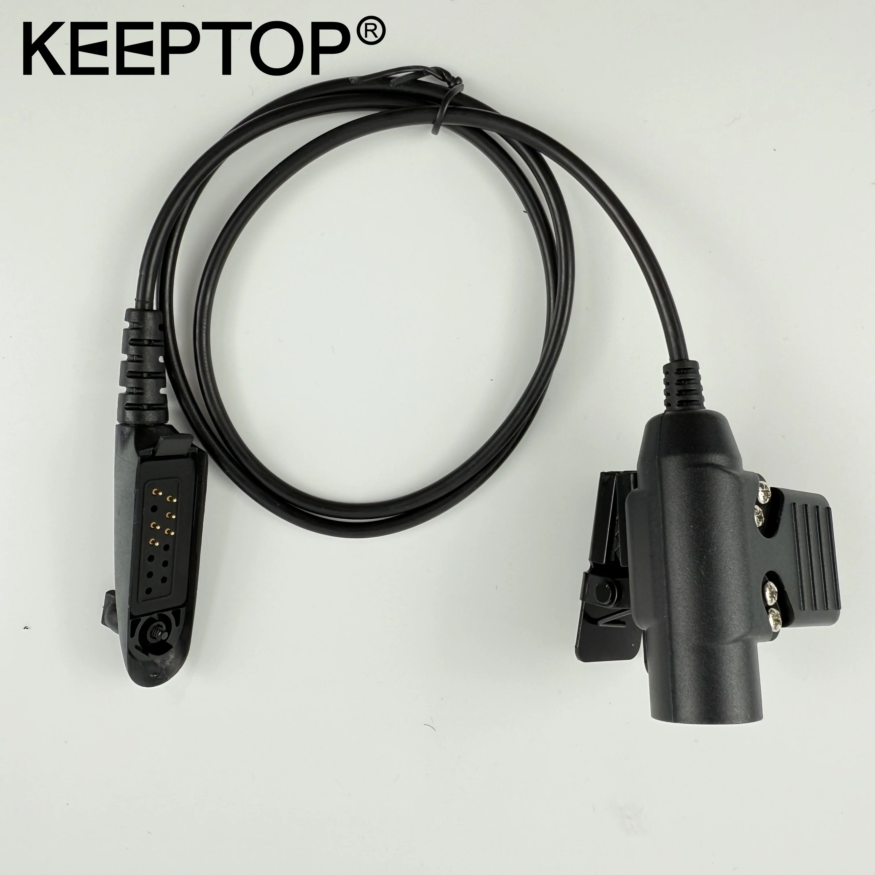 KEEPTOP Tactical U94 PTT 7.1 Cable Plug Headset Adapter for Motorola GP328 GP338 GP340 360 380 320 PTX760 MTP750Walkie Talkie