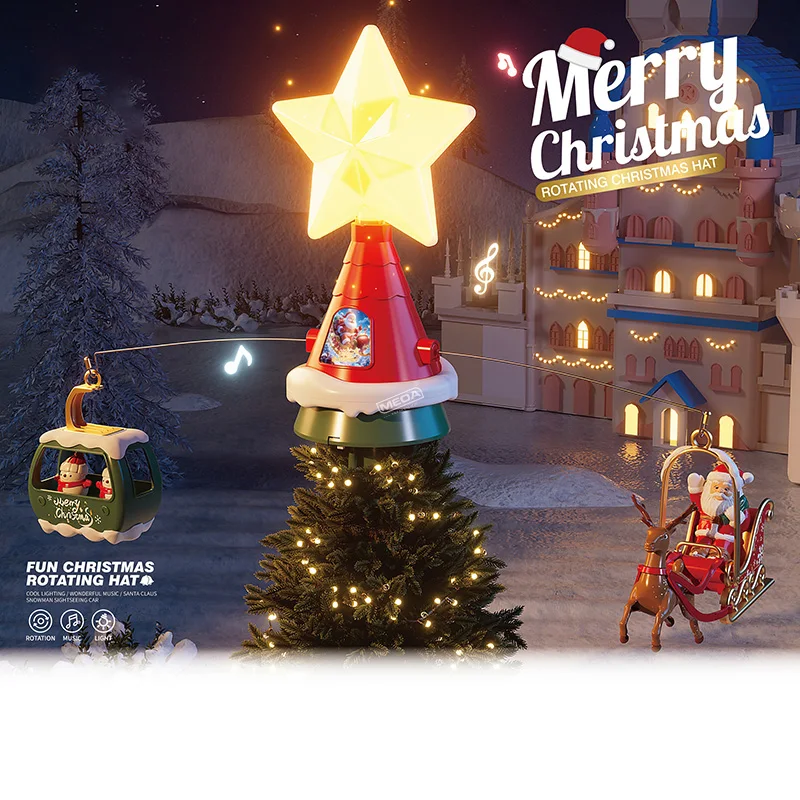 

Christmas Train Set For The Tree Decoration Track Frame Christmas Train Electric Toys Railway Car with Sound&Light Rail Car Gift
