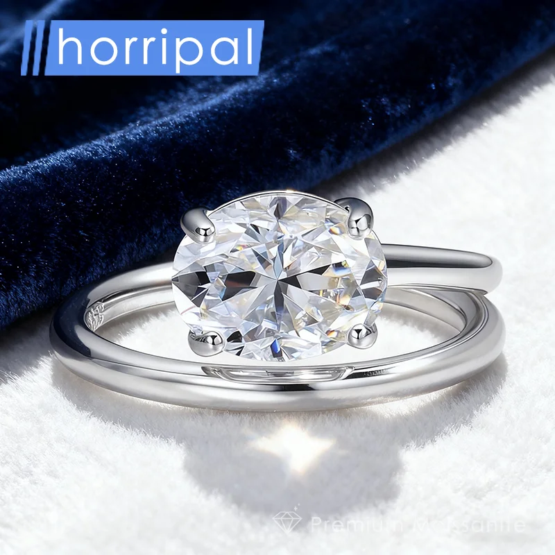 

Овальное обручальное кольцо с муассанитом 2 карата для женщин, стерлинговое серебро, белое золото 18 карат, бриллиант, сертифицированное GRA, водонепроницаемые ювелирные изделия