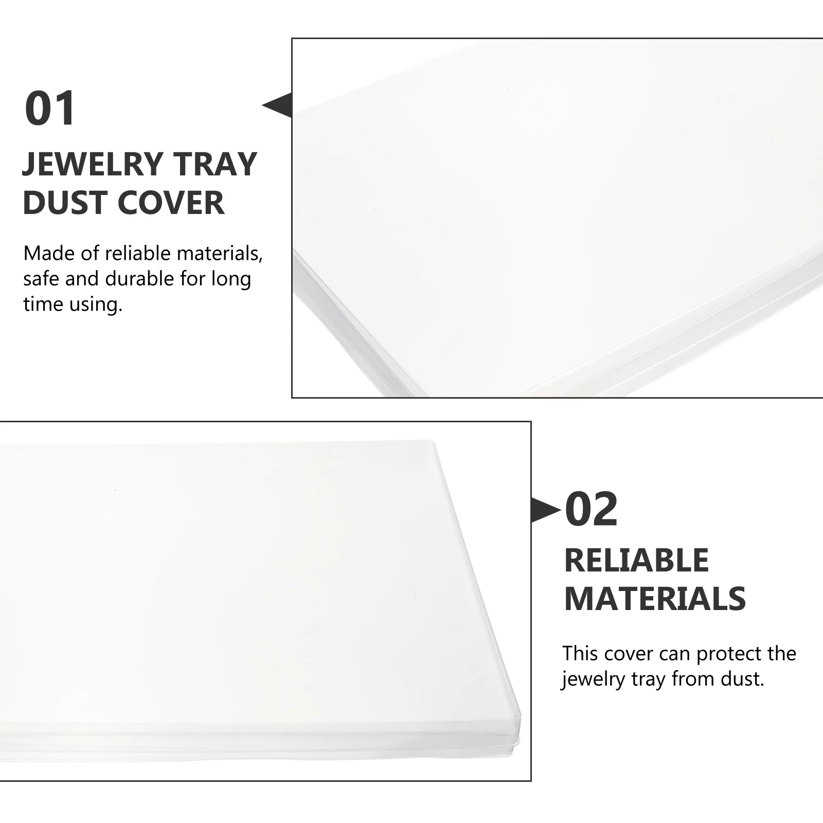 

6pcs Jewelry Tray Covers Transparent Clear Dust Proof Cover For Organizer Display Tray Protector Reusable Storage Accessory