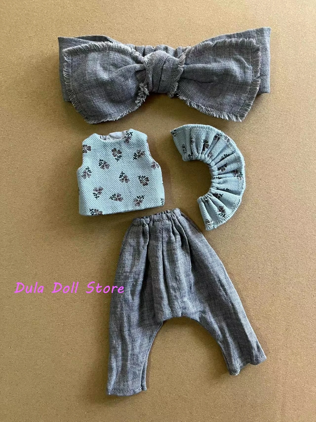 Dula Puppe Kleidung Kleid Sommer Leinen Hose Rüschen Kragen Top Blythe Qbaby Ob24 Ob22 Azone Licca eisige Jerryb BJD Puppe