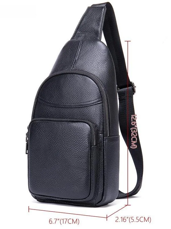 genuine-leather-men's-chest-bag-sport-casual-top-layer-cowhide-single-shoulder-crossbody-bag-male-model-high-end-feeling