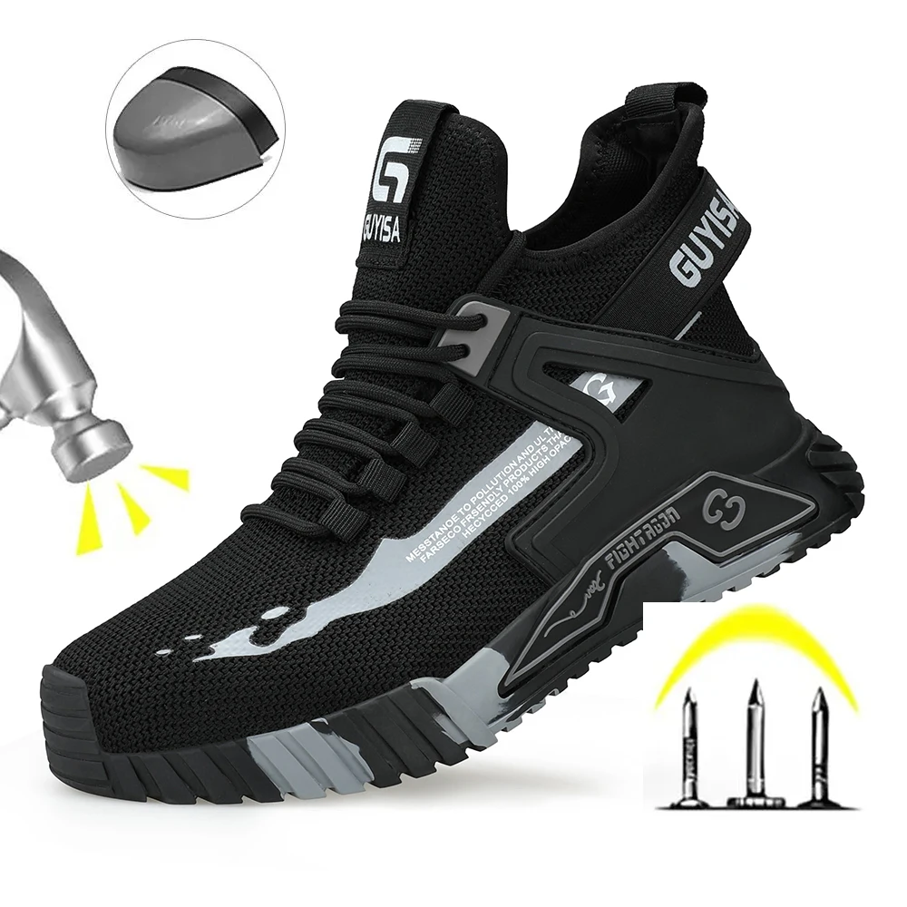 Safety Shoes Work Boots Puncture-Proof Men Steel Toe Shoes Security Protective Shoes Indestructible