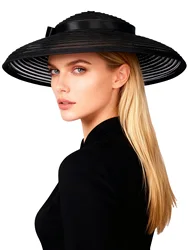 Big Church Pillbox Hats Wide Brim Fascinators Hats For Women Ladies Kentucky Lady Bow Party Dress Cocktail Hat Wedding Bridal