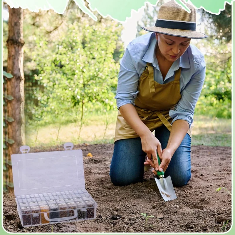 

Органайзер для хранения семян на 48 ячеек в 2 размерах с наклейками-этикетками, портативный набор контейнеров для семян