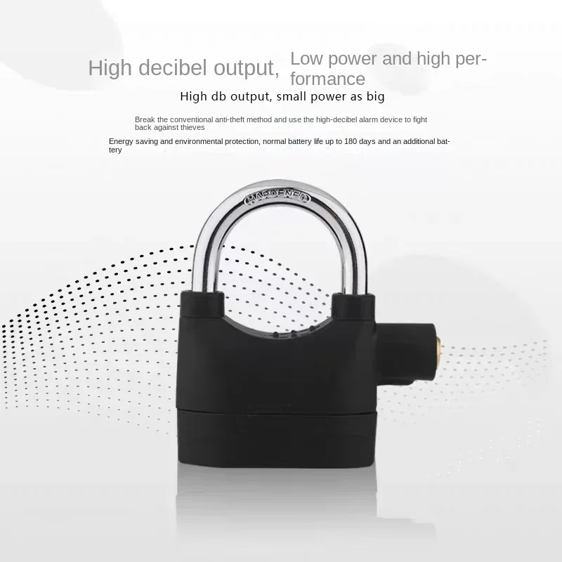 110dB anti-theft alarm lock padlock motorcycle electric bicycle outdoor door lock waterproof anti prying and anti-theft