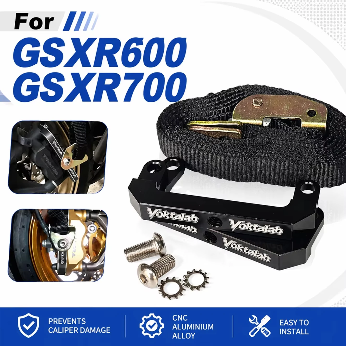 For Suzuki GSXR600 GSXR750 GSX GSX1000R/RZ/X motorcycle accessories Adjustable front downforce strap bracket kit Caliper bracket