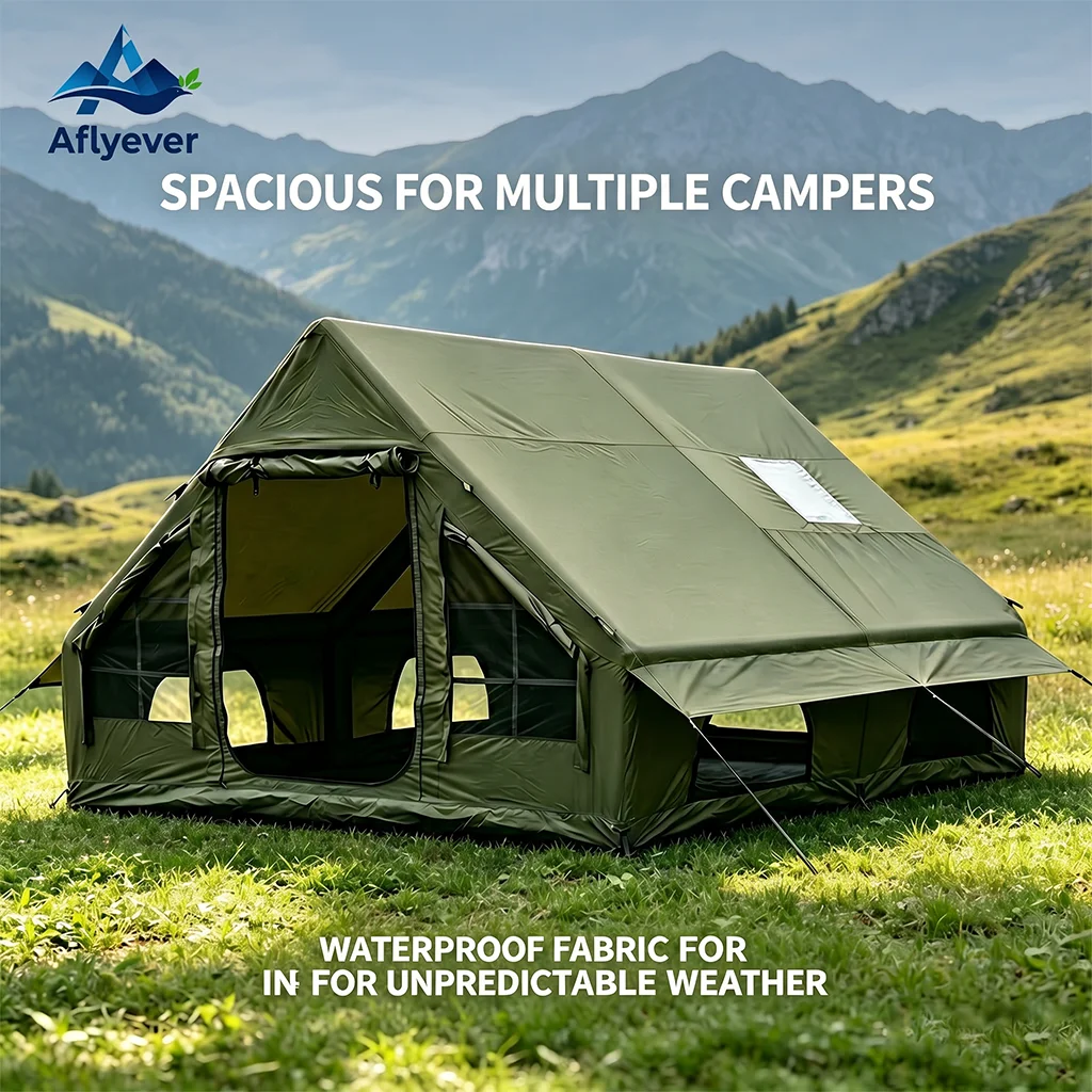 

8-10 person inflatable camping tent, with a spacious 12㎡ interior, ideal for family and group camping