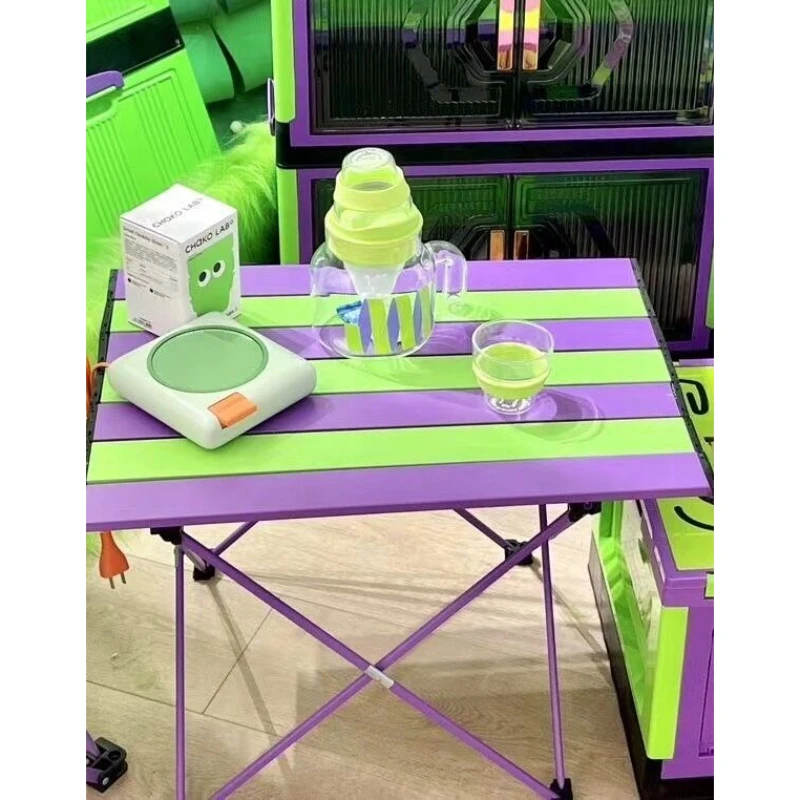 Portable Rectangular Foldable Table, Outdoor Camping Table, Household Aluminum Alloy Picnic Table，Camping Furnishings，Camping