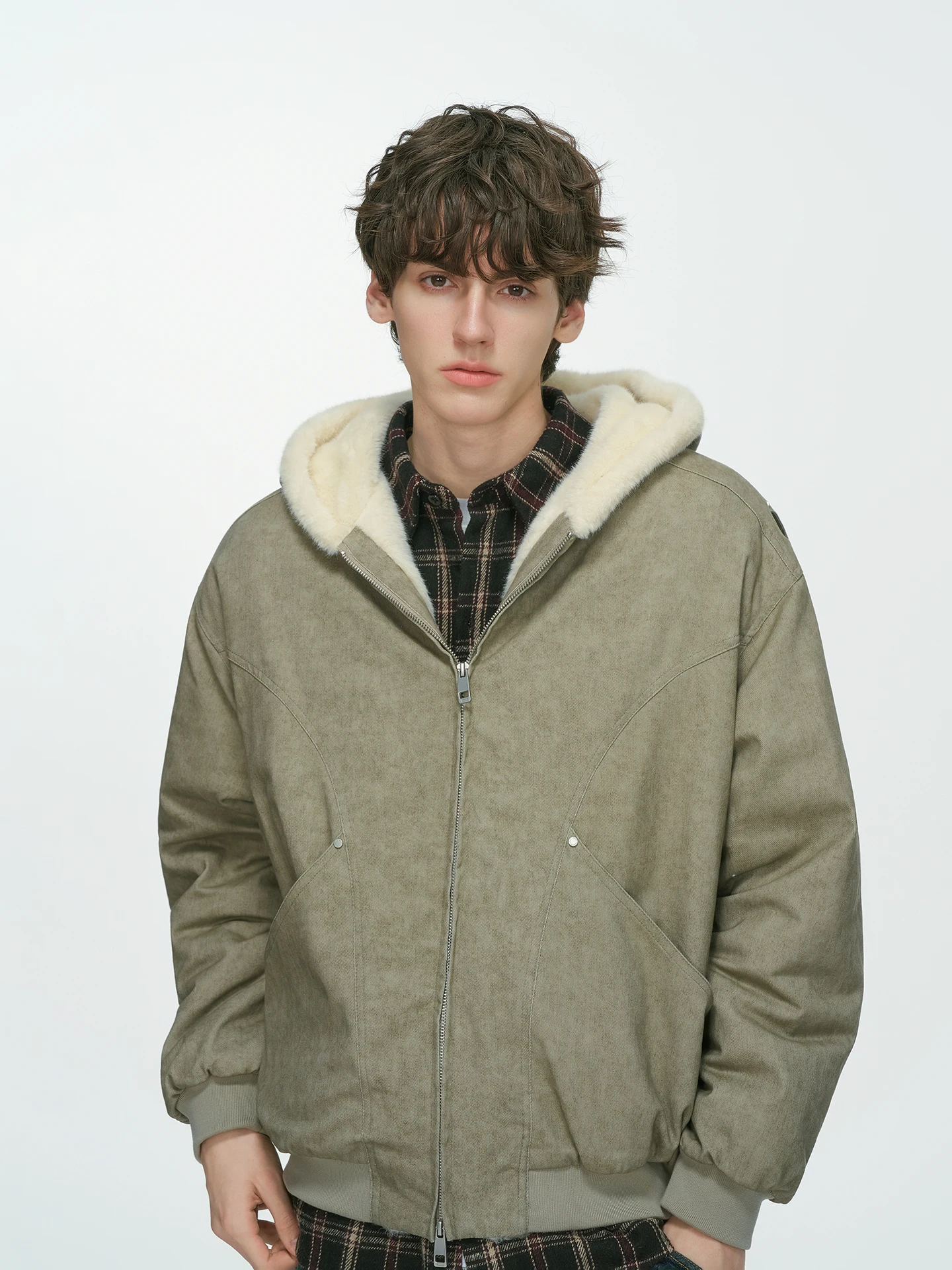 Dream Made American Style Winter Thickened Fleece Lined Short Men's Cotton Jacket Mountain Eagle Coat Warm Casual Youth Fashion