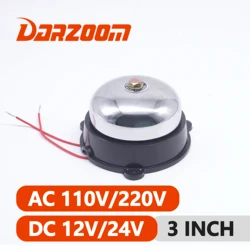 Tradition Electric Bell AC110V/220V DC12/24V Call Rings Loud 3 inch High DB Alarm House Doorbell School Factory Bell