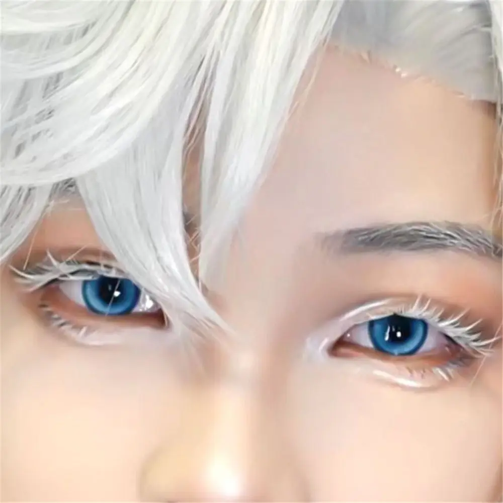 눈 화장 도구 할로윈 흰색 속눈썹 가장무도회 파티 자연스러운 룩 코스프레 흰색 속눈썹 재사용 가능한 가짜 속눈썹