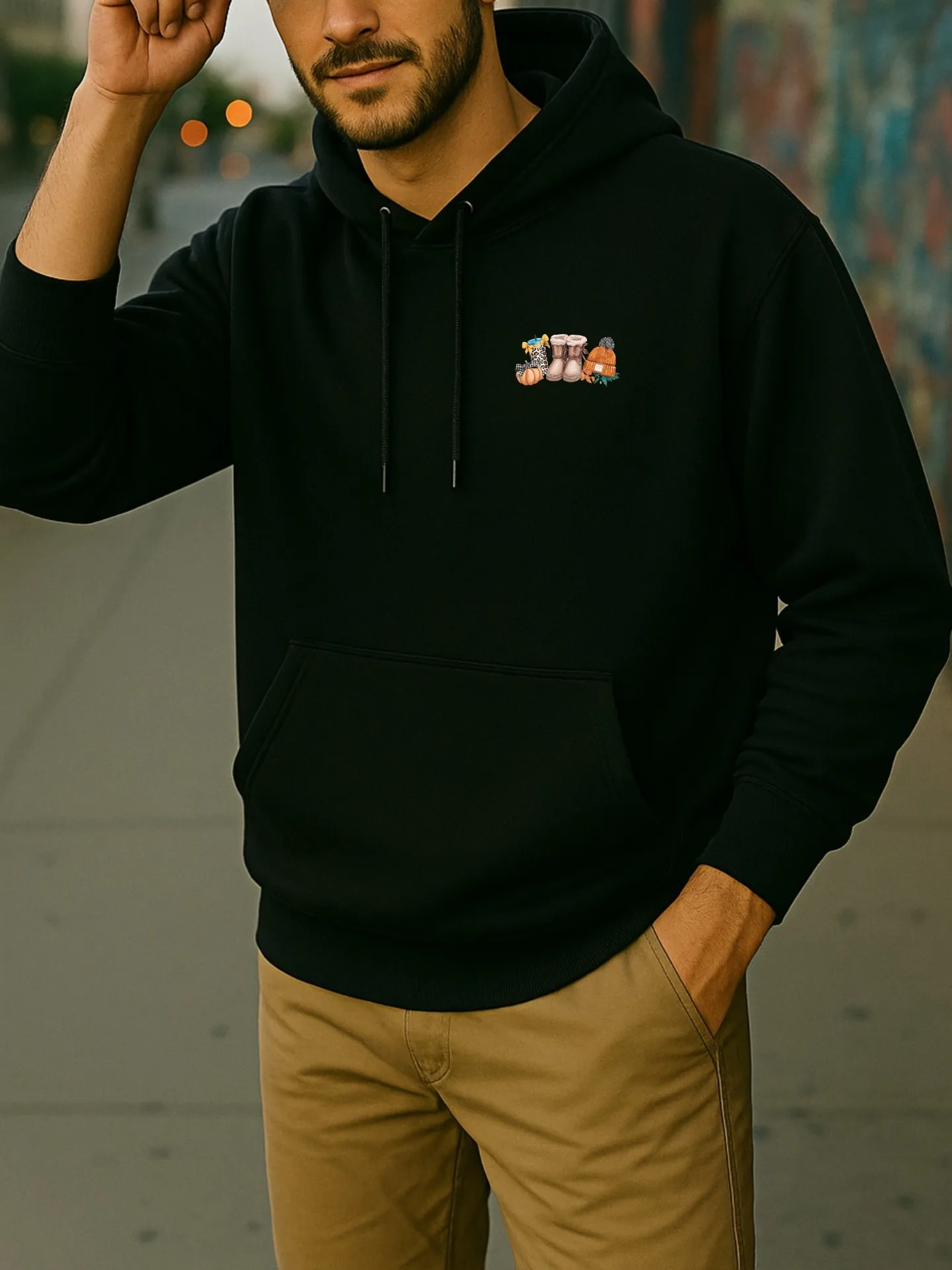 Sweat à capuche graphique pour hommes, pull polaire imprimé dessin animé, style décontracté pour jeunes hommes, idéal pour un usage quotidien et des tenues d'automne