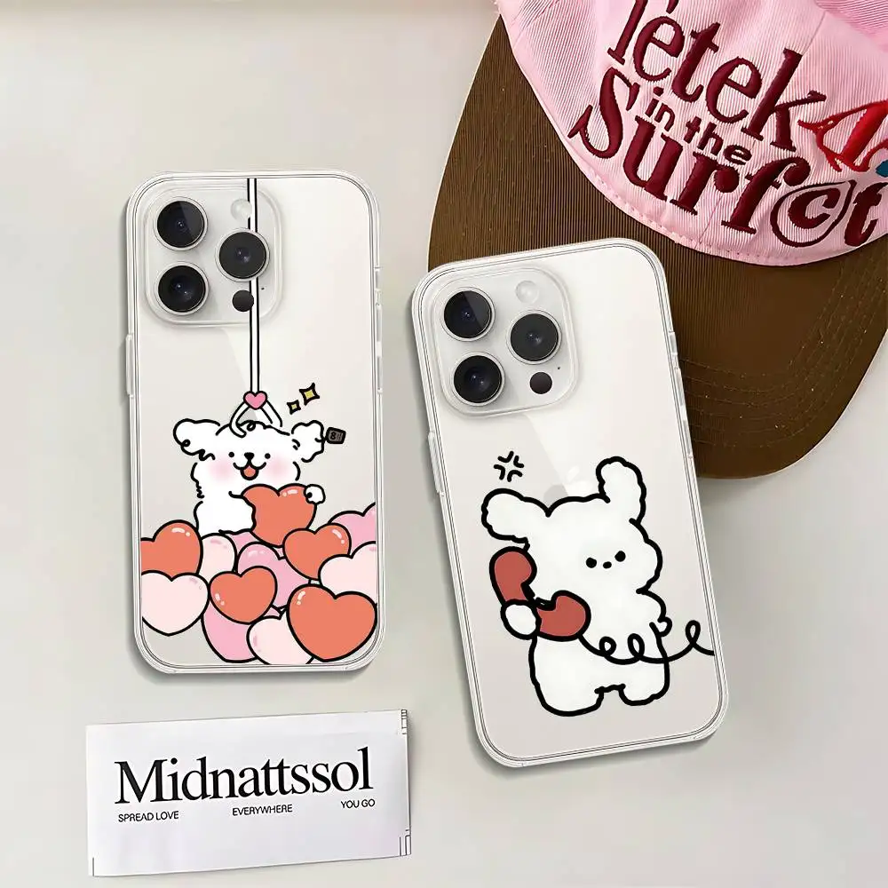 حافظة هاتف لطيفة M-Maltese-S لهاتف آيفون 17 16 15 14 Plus 13 12 11 Pro Max غطاء خلفي شفاف مضاد للصدمات