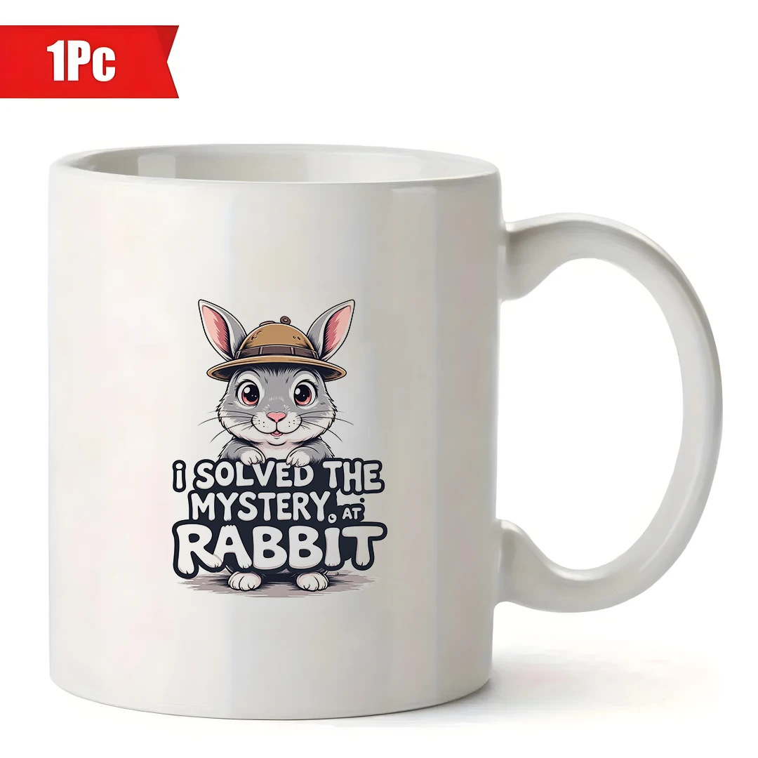 Taza de conejo de Detective, taza de dibujos animados de 11OZ, regalo creativo para niños, taza de oficina de Navidad, taza de bebida para el hogar