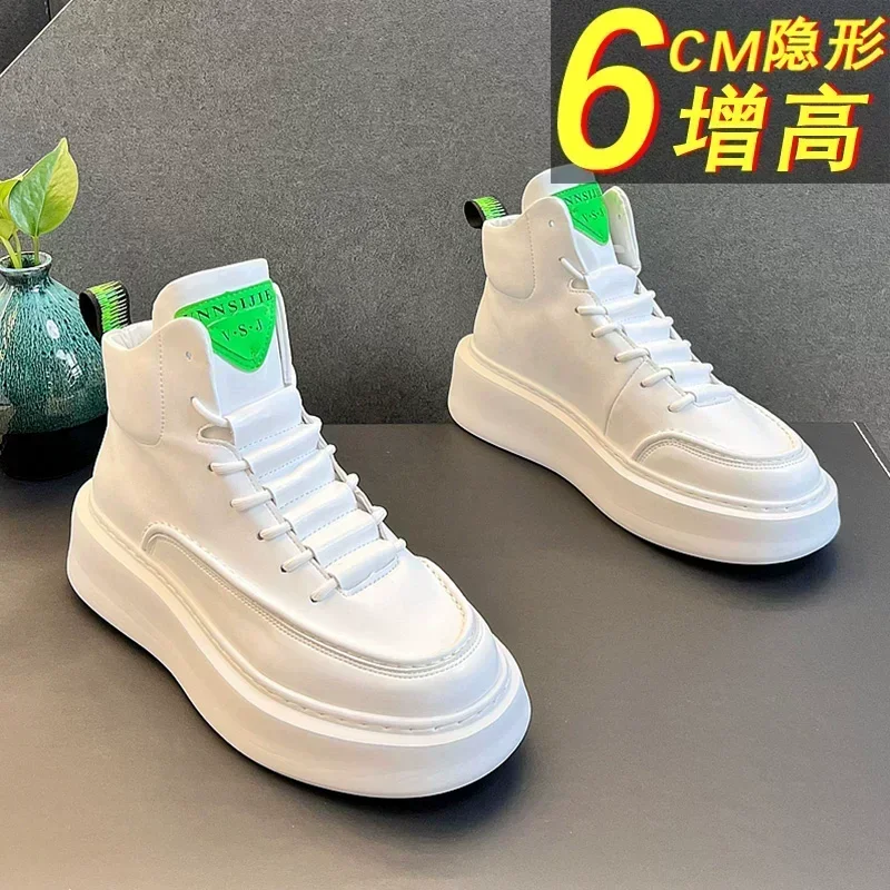 Mens shoes high-top casual sneakers invisible raised heels waterproof comfortable delicate uppers wear-resistant soles men shoe