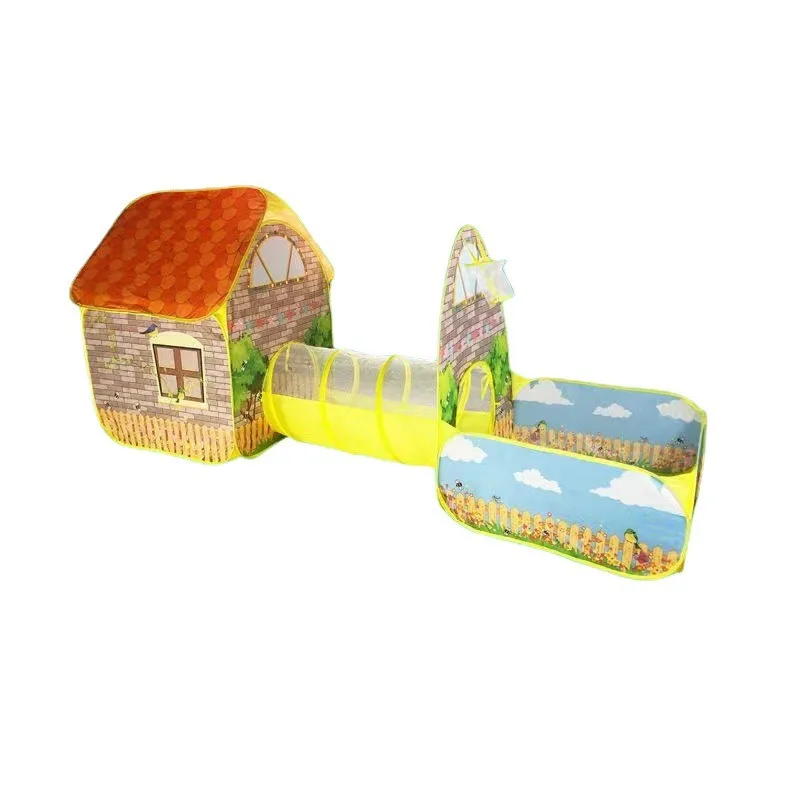 Tienda de campaña para niños, casa pequeña, océano, piscina de bolas, casa, jardín, Villa, tienda de túnel