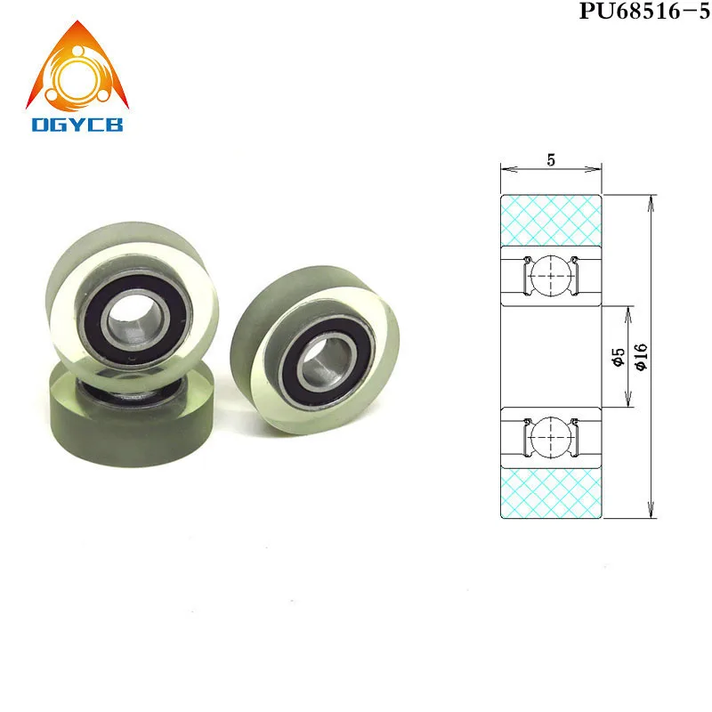 1pcs OD 10 mm PU Coated Rollers With 693 Bearing 3x10x4 mm PU69310-4 Polyurethane Forming Wheels PU693 Rubber Covered Pulleys