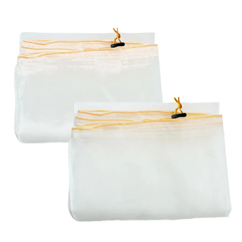 Abjn-filtro de mel de malha ultrafina, saco de filtro de mel de 5 pces com cordão ajustável-extrator de equipamento de extração de mel