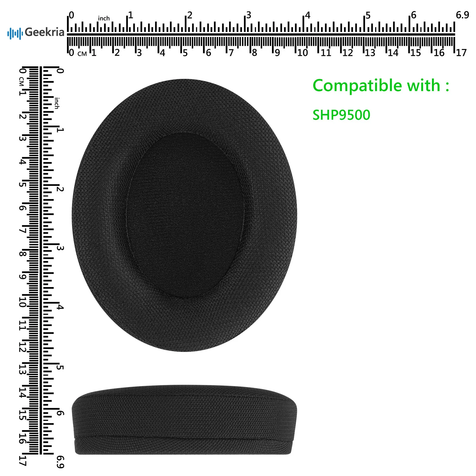 Geekria-Comfort Mesh Tecido Substituição Ear Pads para Philips Auscultadores, Earpads, Headset, SHP9500, SHP9500S