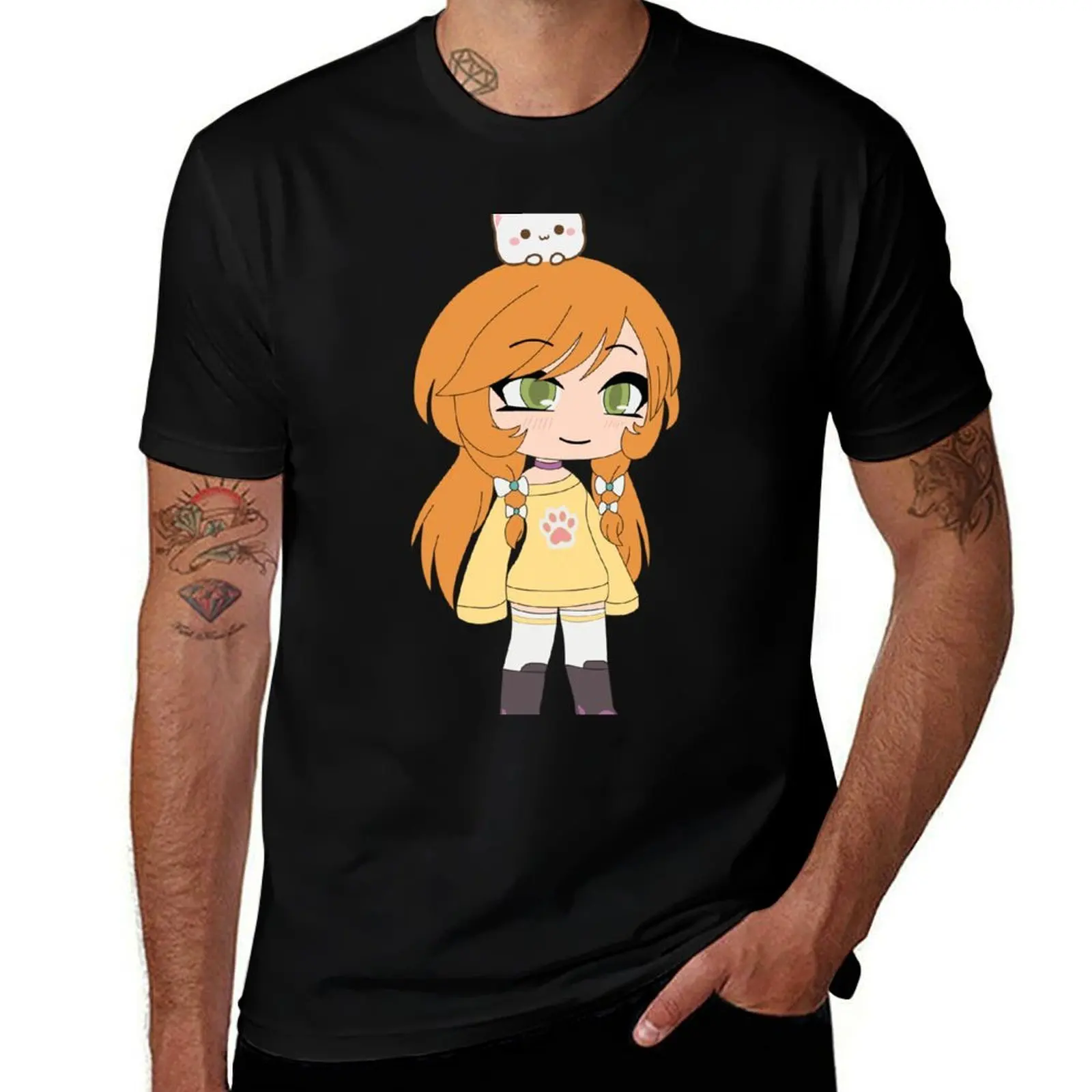 Gacha Life series - Katie chan and her cat T-Shirt Halloween Casual T-Shirt