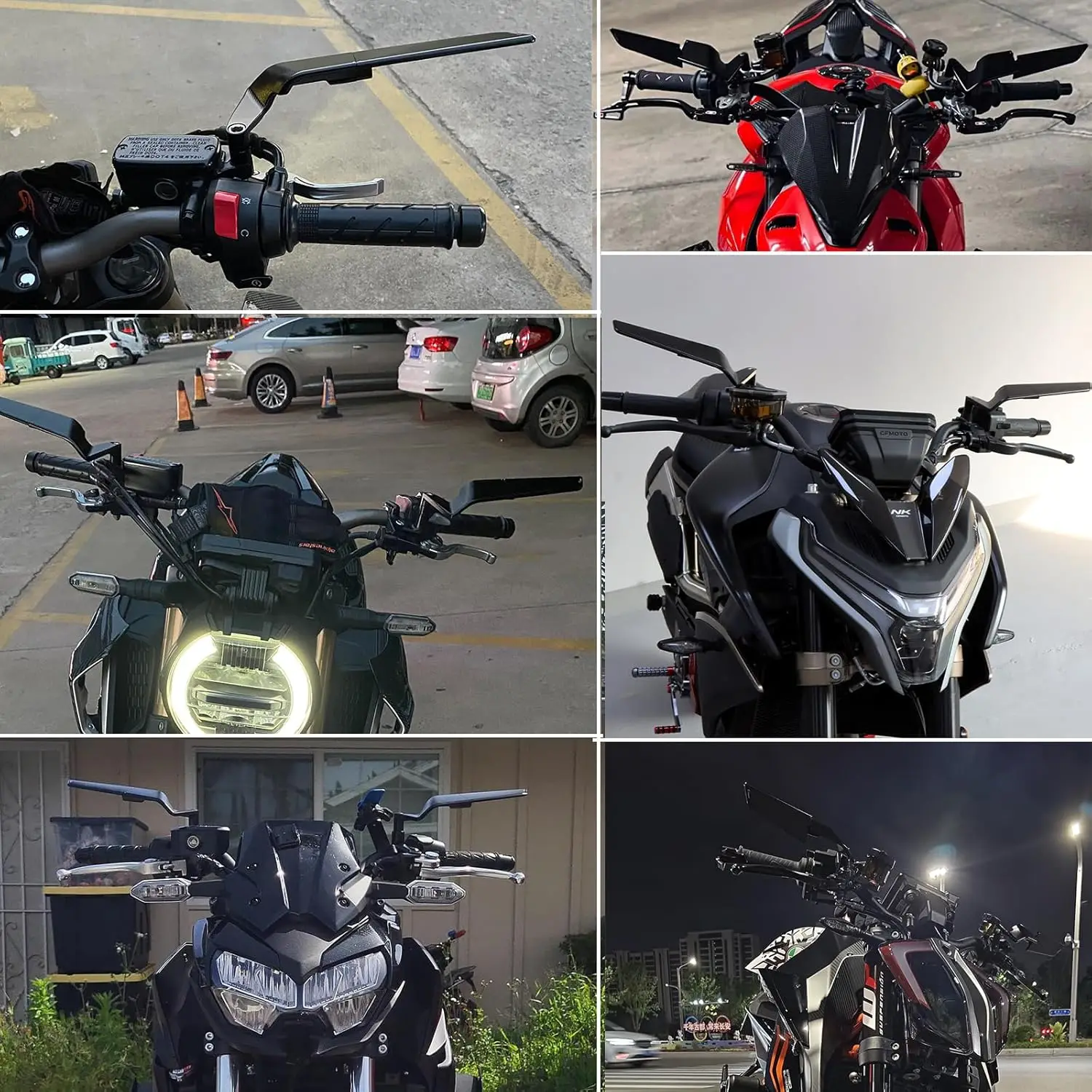 For YAMAHA MT 07 MT07 MT 09 MT09 SP MT 10 MT10 SP Motorcycle Mirrors Stealth Winglets Mirror Kits To Rotate Adjustable Mirrors image 6