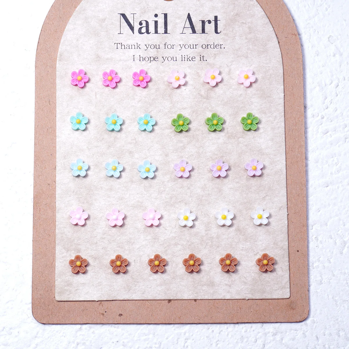 30/50/100Pcs, 6mm, Sweet, Colorful Flowers, Nail Accessories