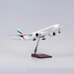 B777 Aircraft UAE Airlines Plane Toy Model W Light and Wheel Landing Gear Resin Diecast Airplanes Collected Gift By Aviation