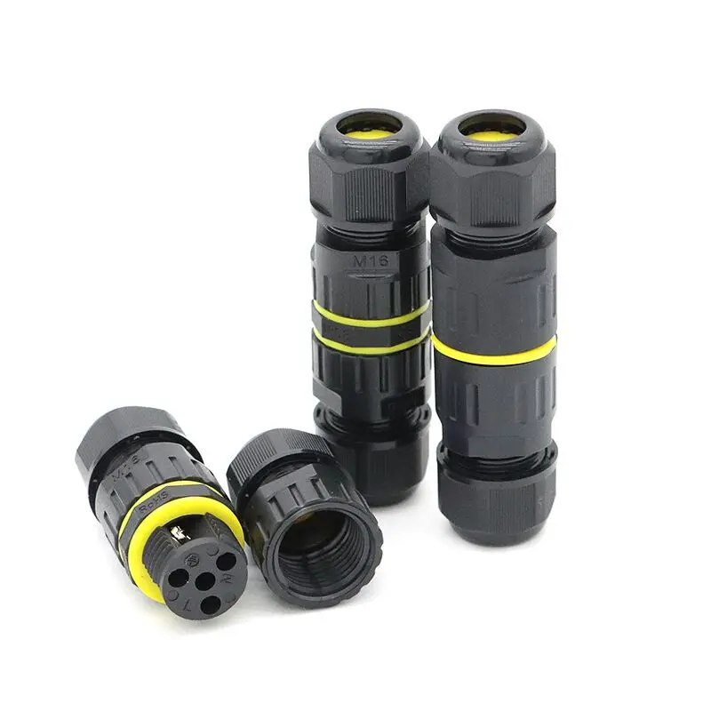 

5Pcs M16 IP68 Waterproof Joint Wire Quick Waterproof Connector 1/2/3 Pin Terminal Wire for Electrical Light Junction Box