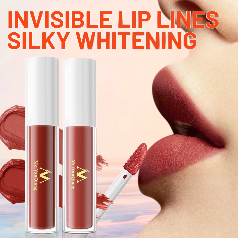 

MeiYanQiong 2 Colors Lip Stick Lip Gloss Waterproof Non-stick Cup Matte Texture Natural Color Lock Down Long Lasting Moisture