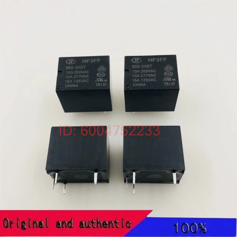 10PCS Hongfa relay JQC-3FF-5VDC-1HST 4-pin group normally open 10A277VAC HF3FF-005