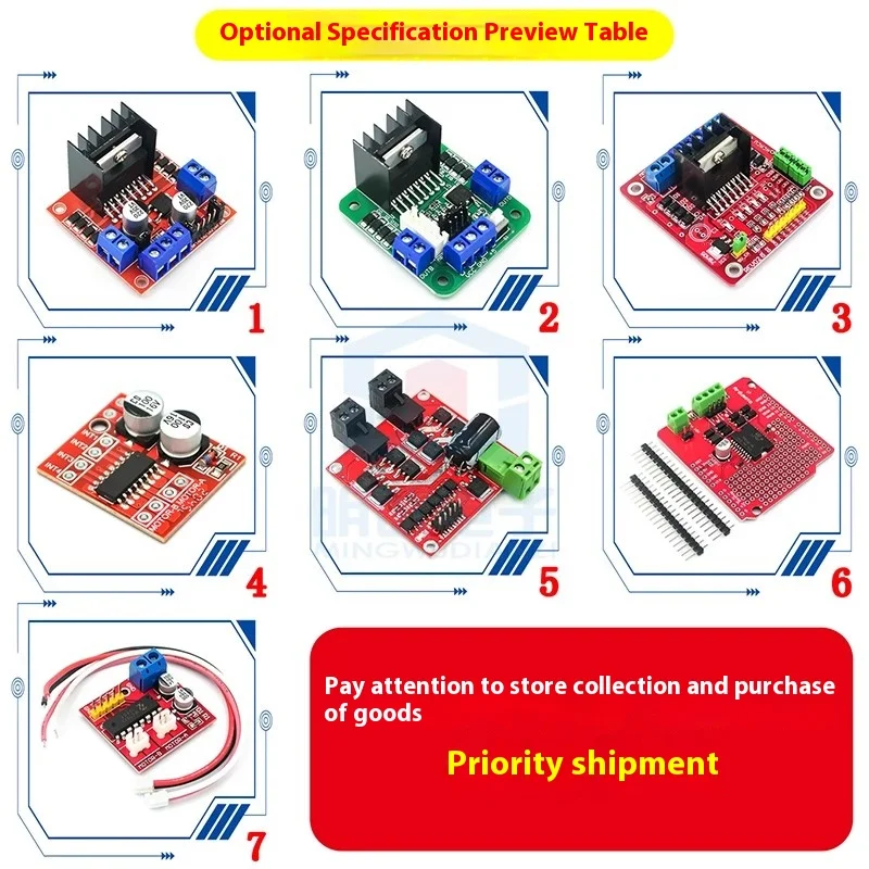 Módulo de placa de accionamiento de motor L298N, motor paso a paso CC, accesorios inteligentes para robot de coche