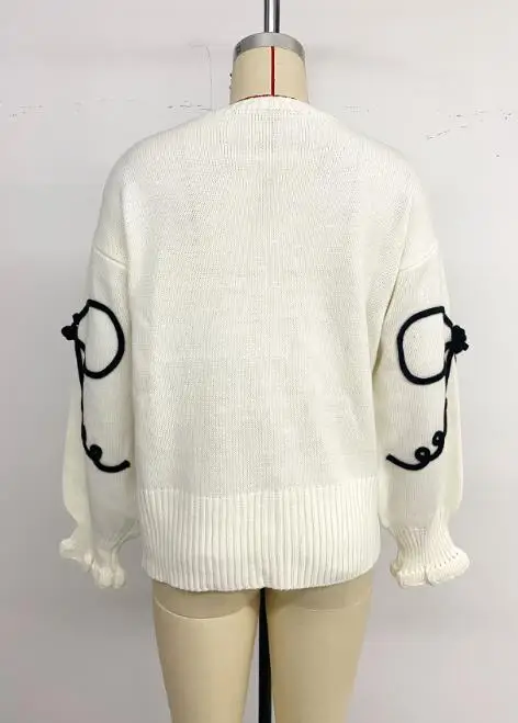 เสื้อสเวตเตอร์คาร์ดิแกนผูกโบว์ คอวี ลายหัวใจ สไตล์หวานน่ารัก แฟชั่นลำลองถักนิตสำหรับผู้หญิง ฤดูใบไม้ร่วงและฤดูหนาวใหม่ 2025