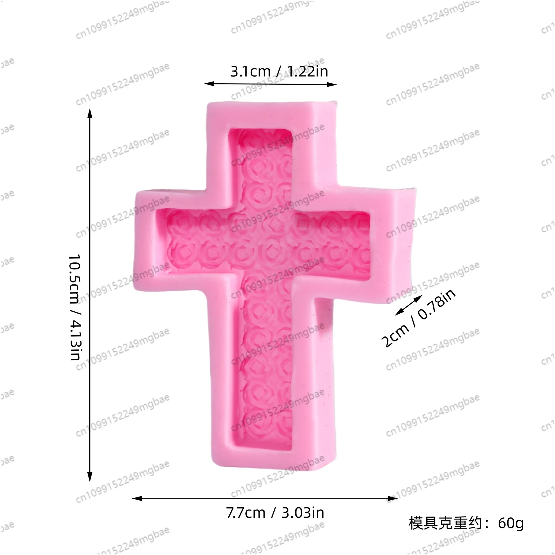 Small rose cross scented candle silicone mold DIY homemade soap mold Fragrant brand plaster mold ornament